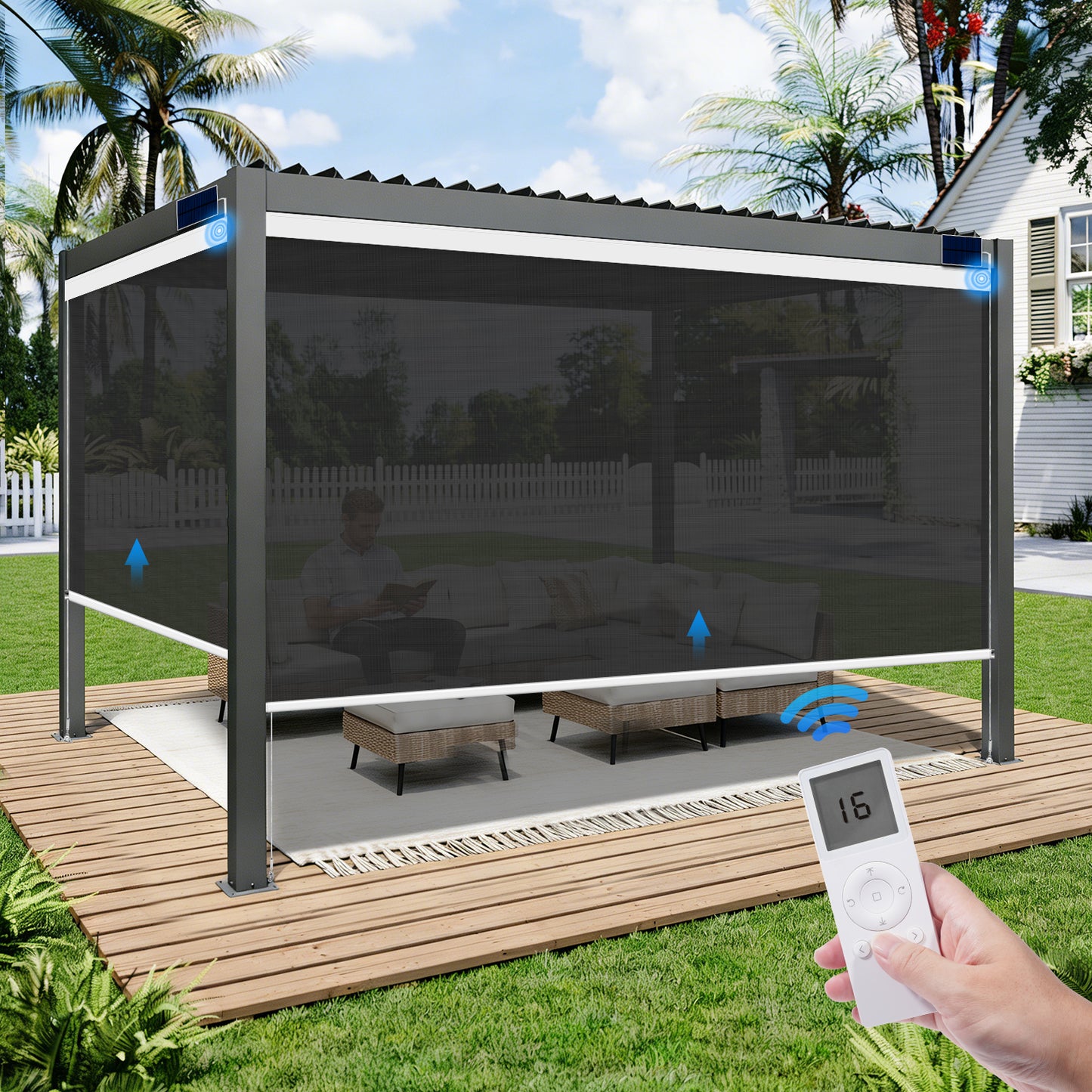 Motorised Outdoor Roller Blind