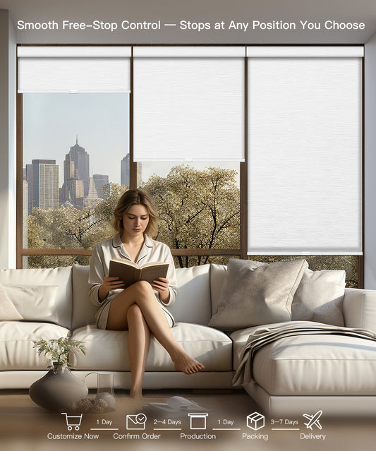 Manual Light Filtering Roller Shades - Cordless