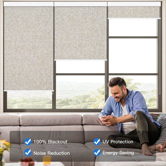 Manually Controlled Corded Blackout Roller Shade - Tokblind official