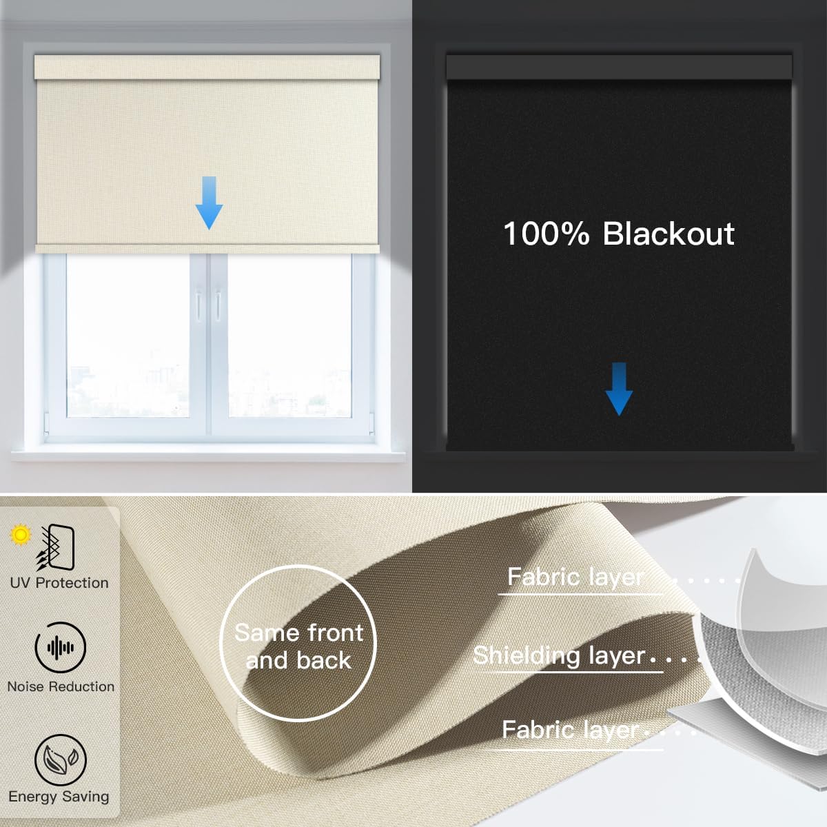 Motorized Blackout Roller Shade (Fabric Wrapped) - Tokblind official