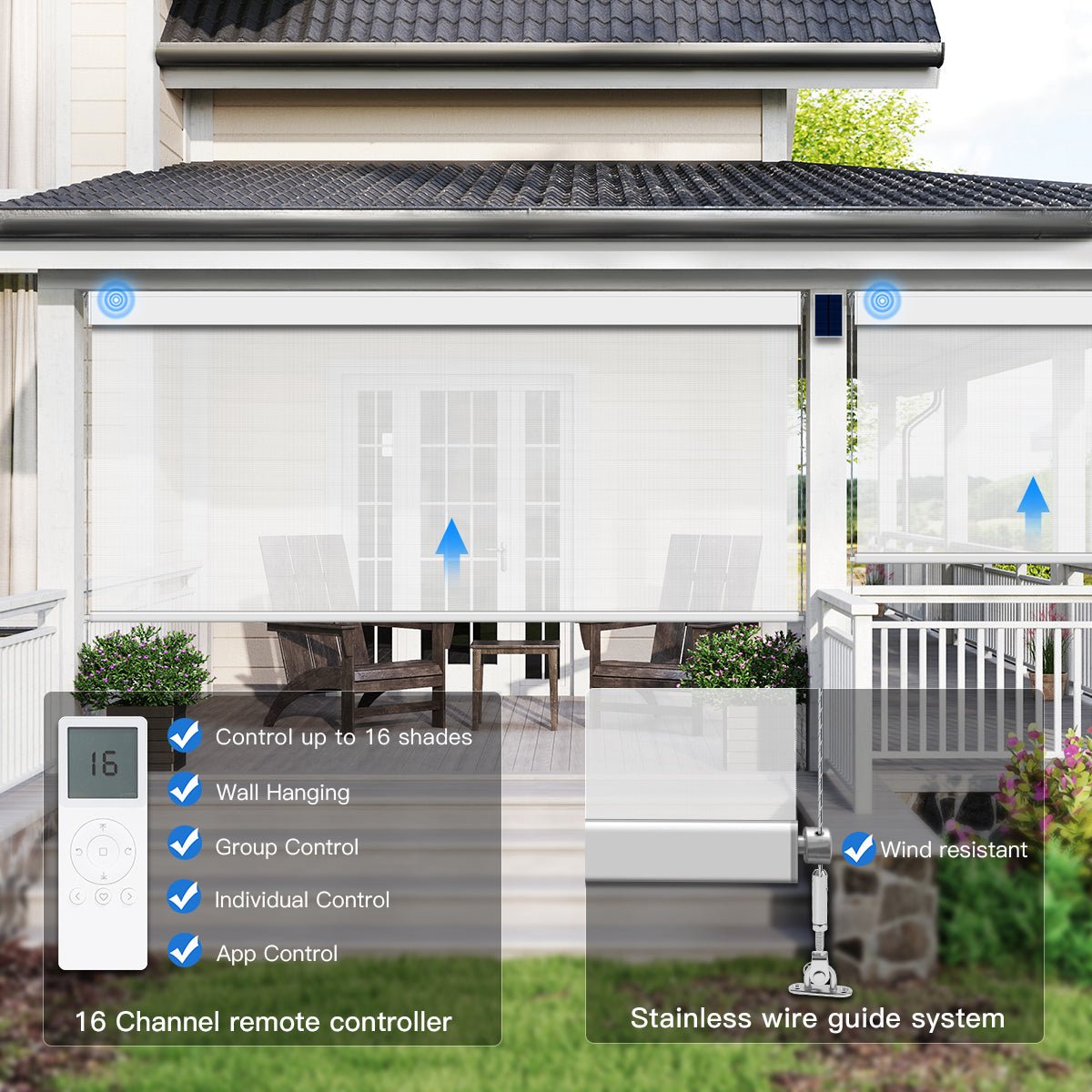 Motorized Outdoor Roller Shade - Tokblind official