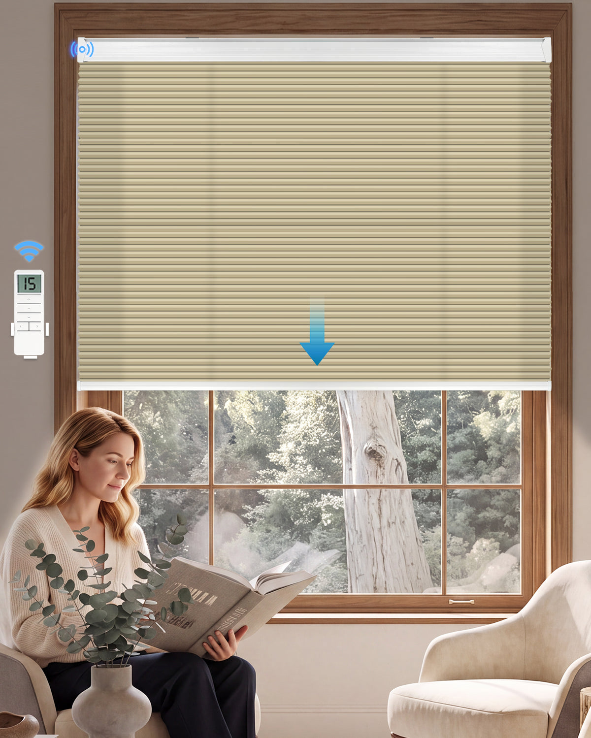 Motorised Light Filtering Cellular Blind