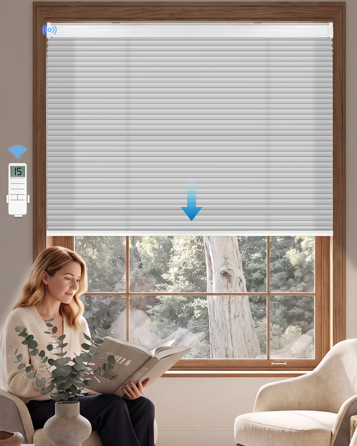Motorised Light Filtering Cellular Blind