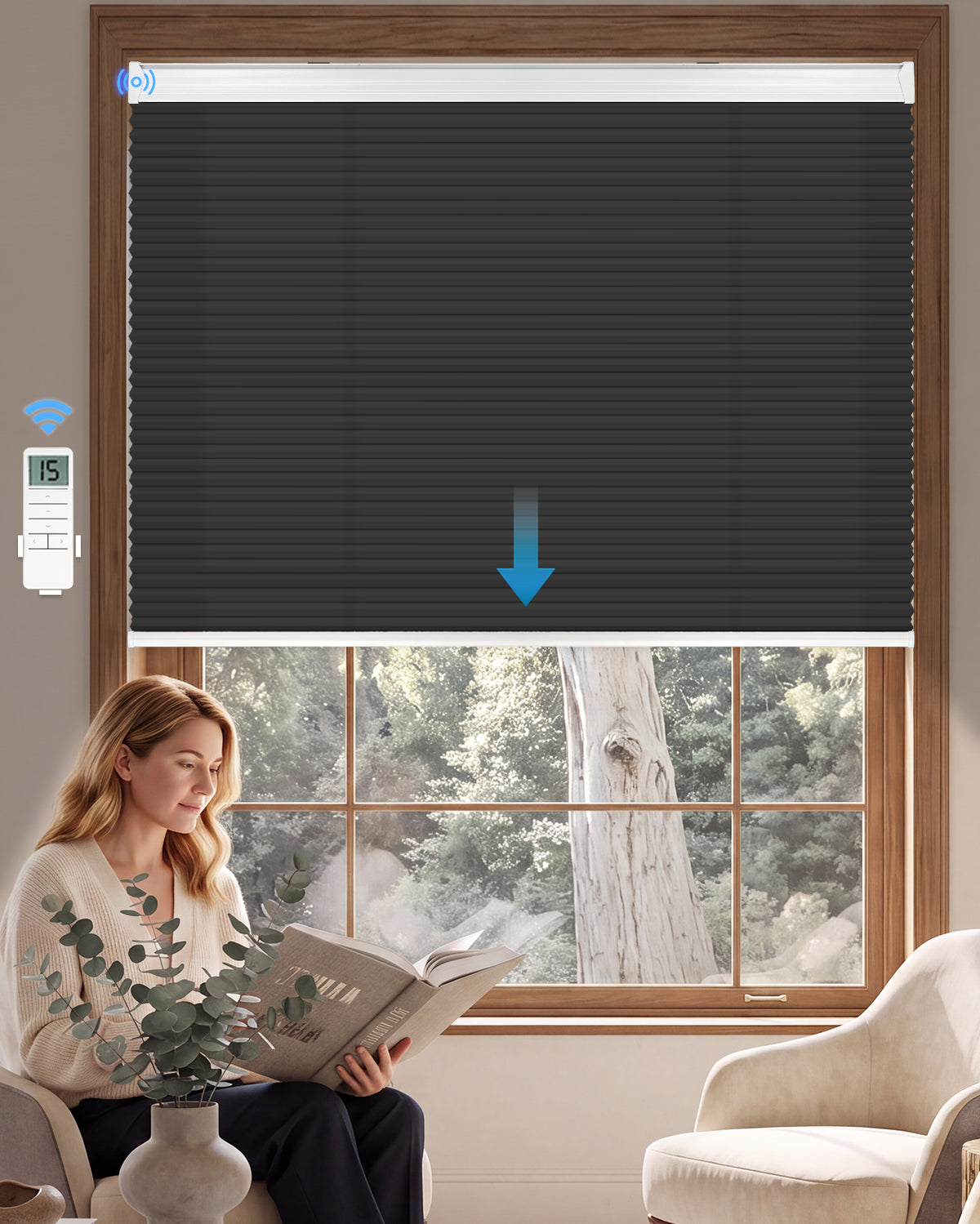 Motorised Light Filtering Cellular Blind