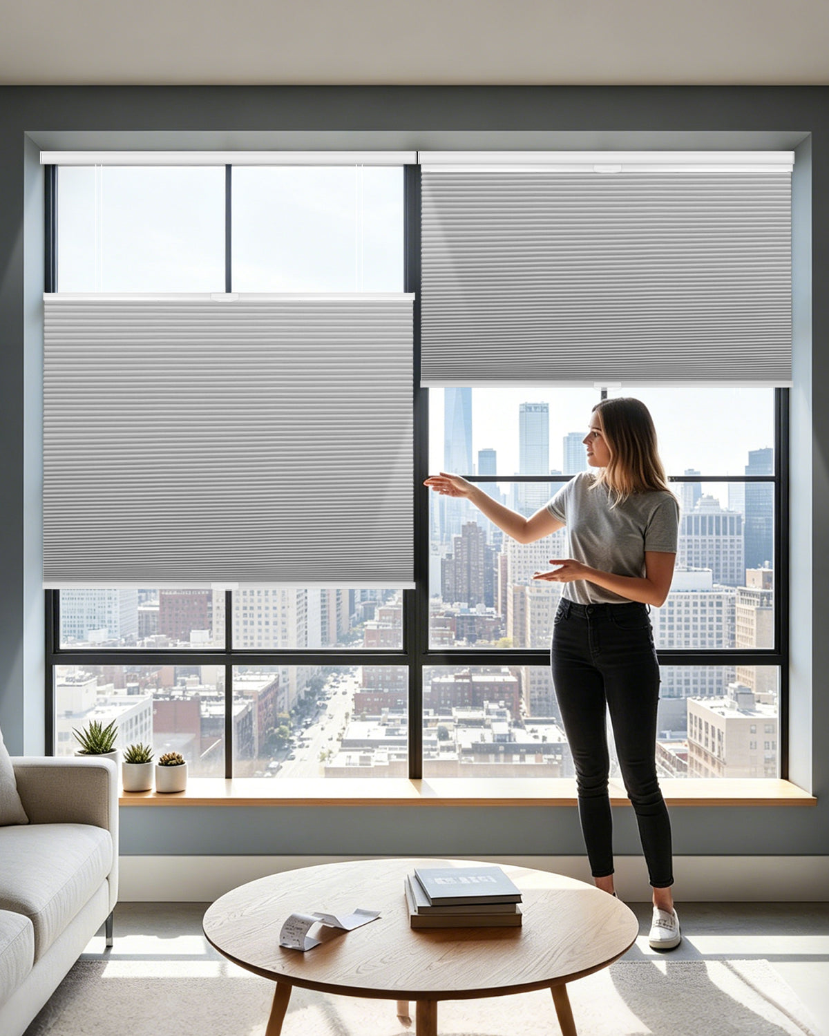 Top Down Bottom Up Manual Cellular Shade - Blackout