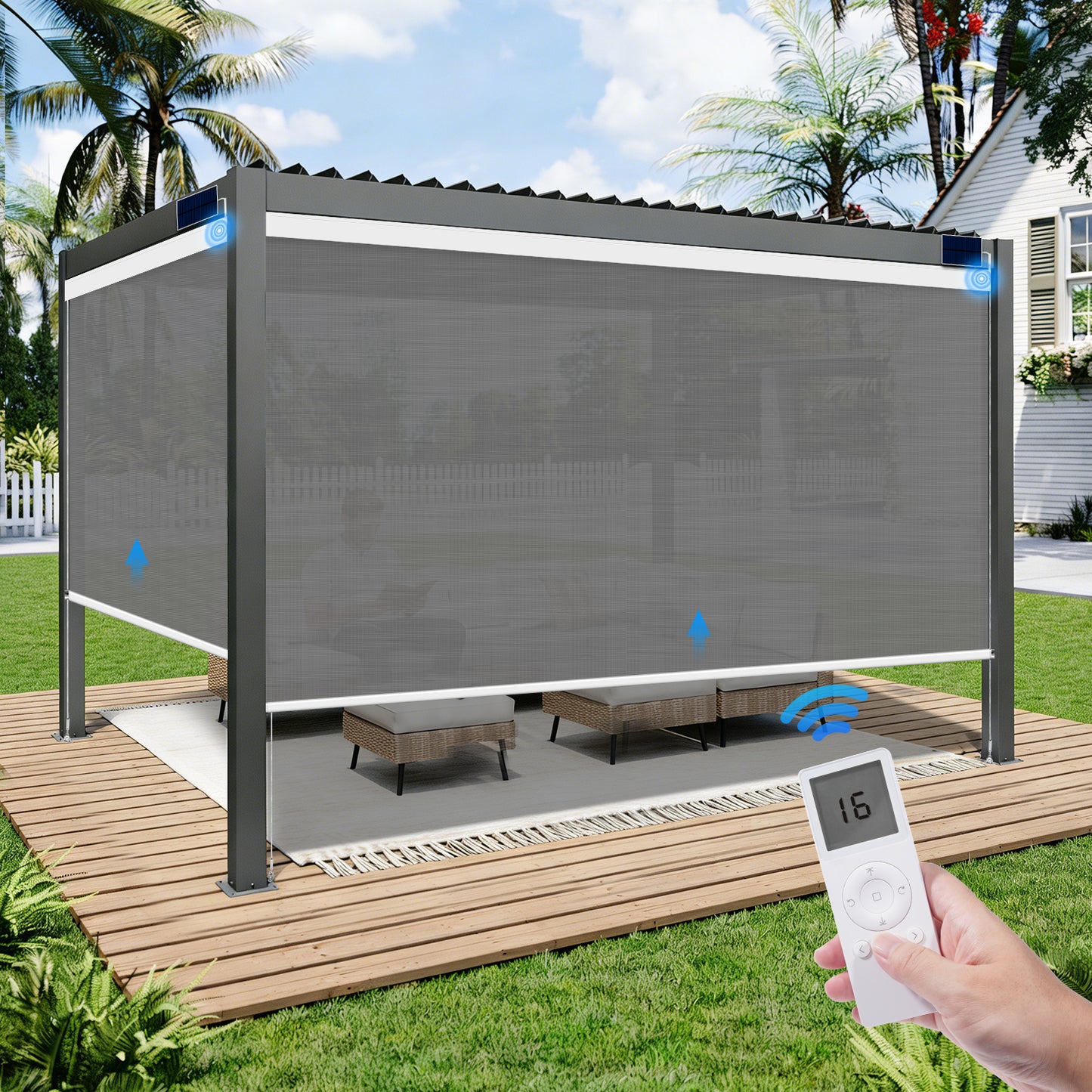 Motorised Outdoor Roller Blind