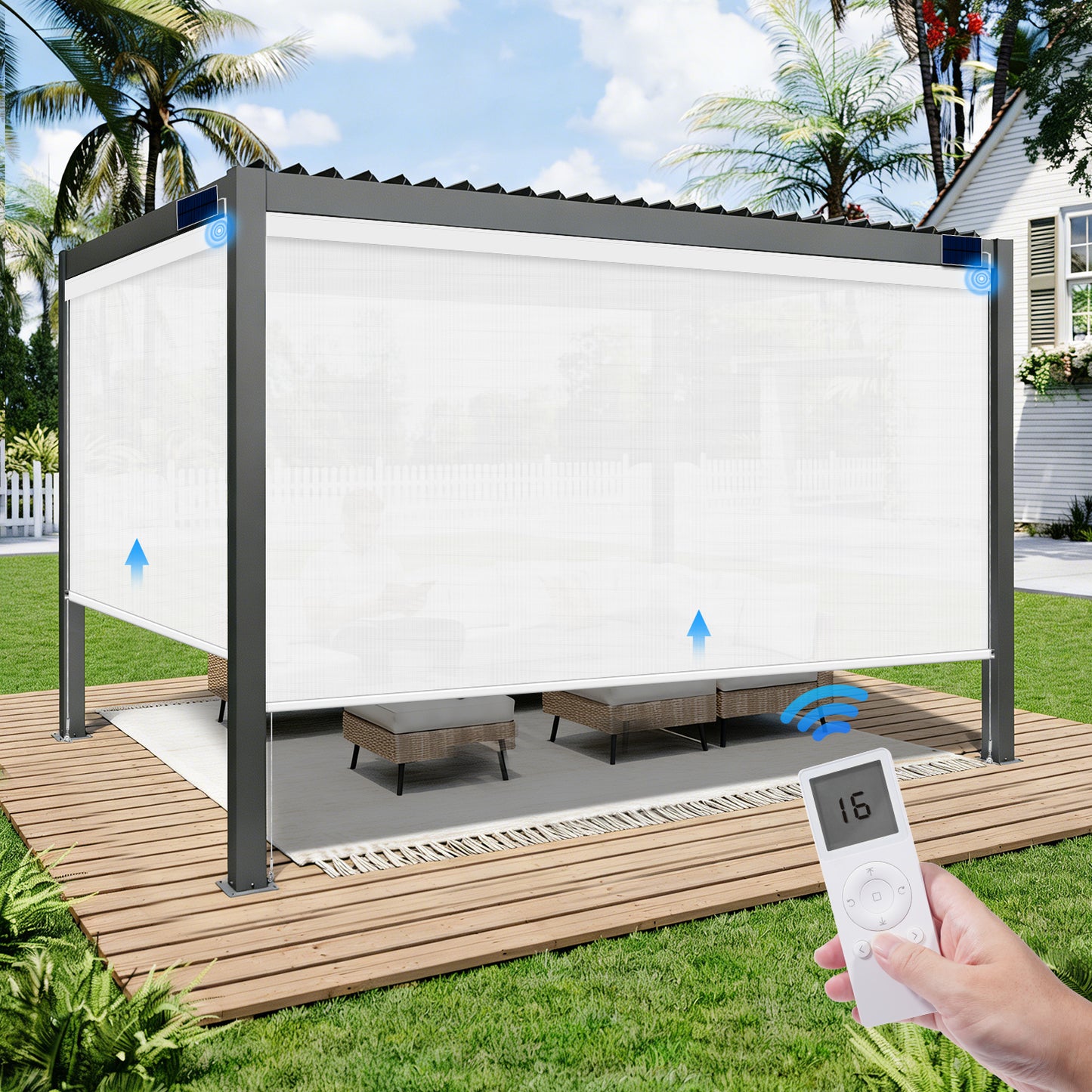 Motorised Outdoor Roller Blind