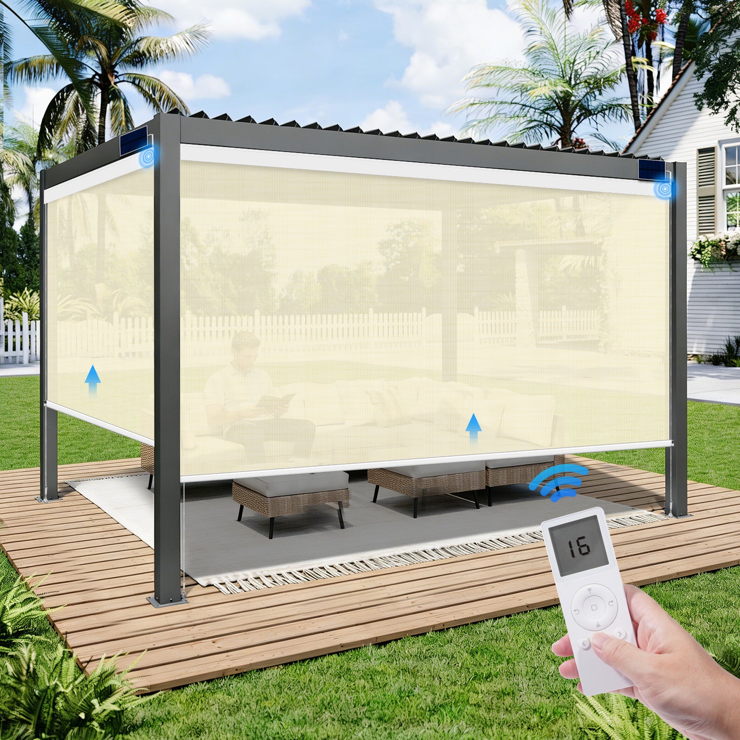 Motorised Outdoor Roller Blind