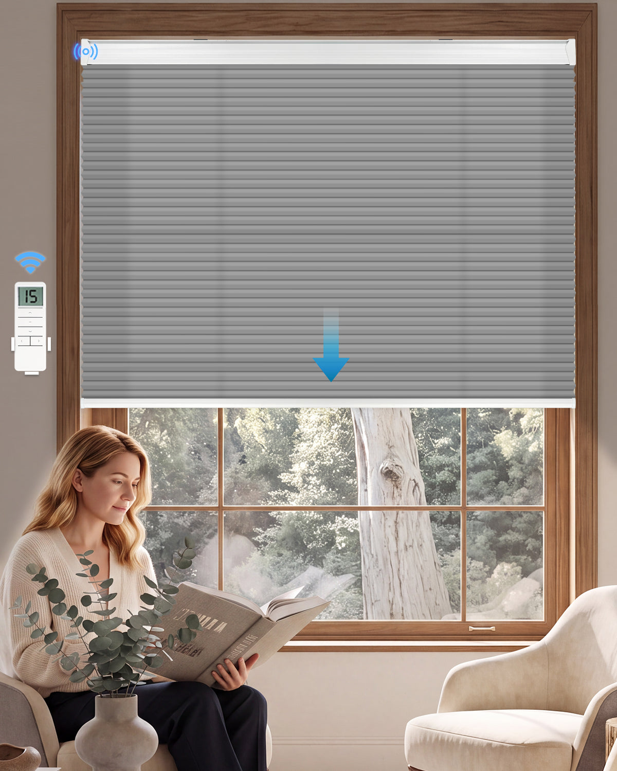 Motorised Light Filtering Cellular Blind
