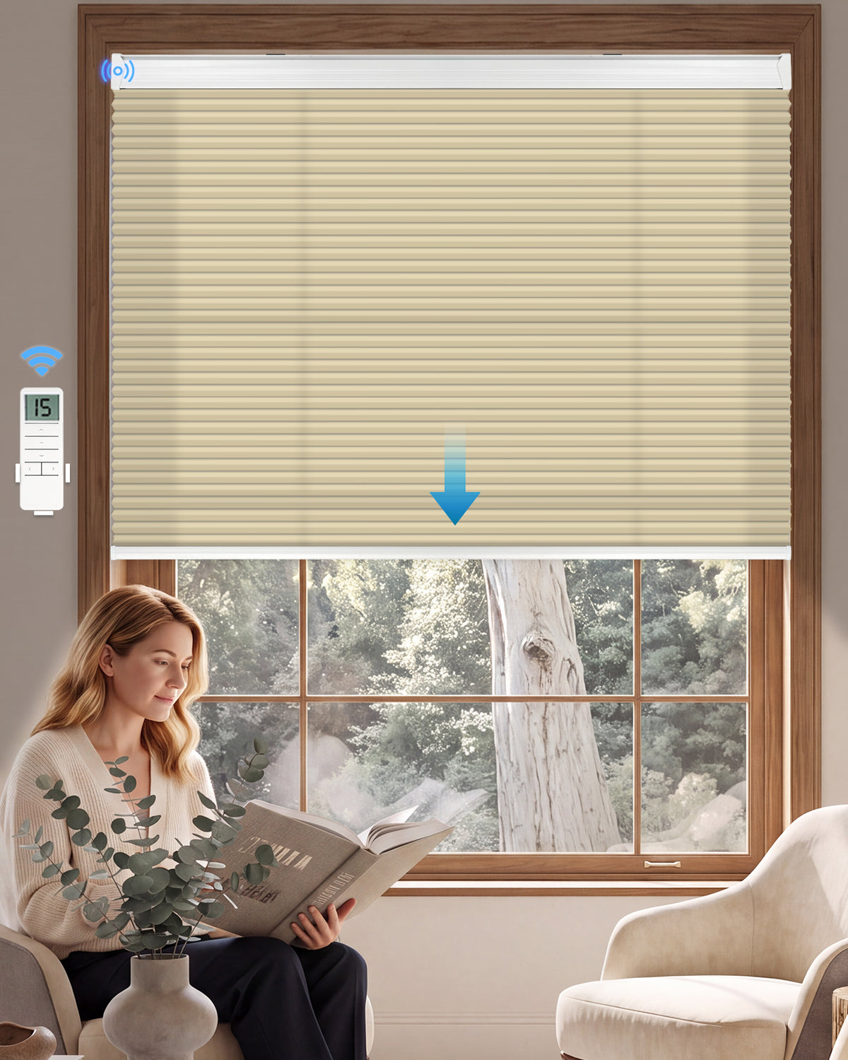 Motorised Light Filtering Cellular Blind