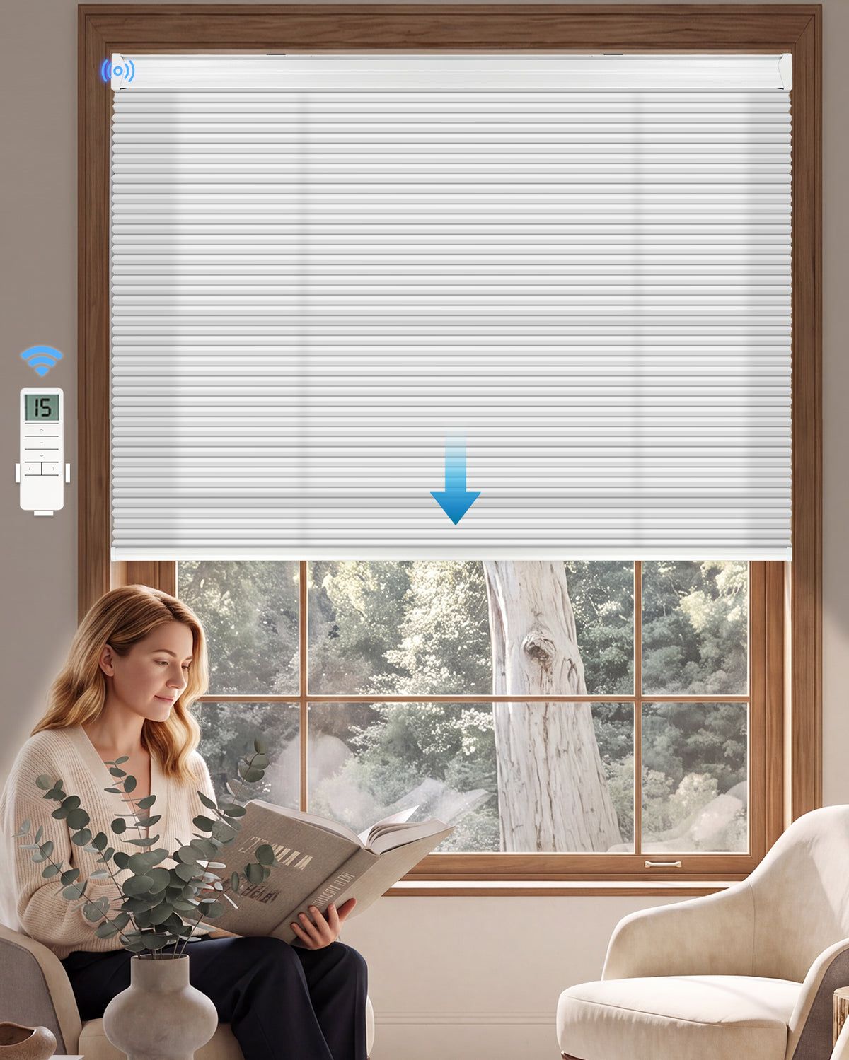 Motorised Light Filtering Cellular Blind