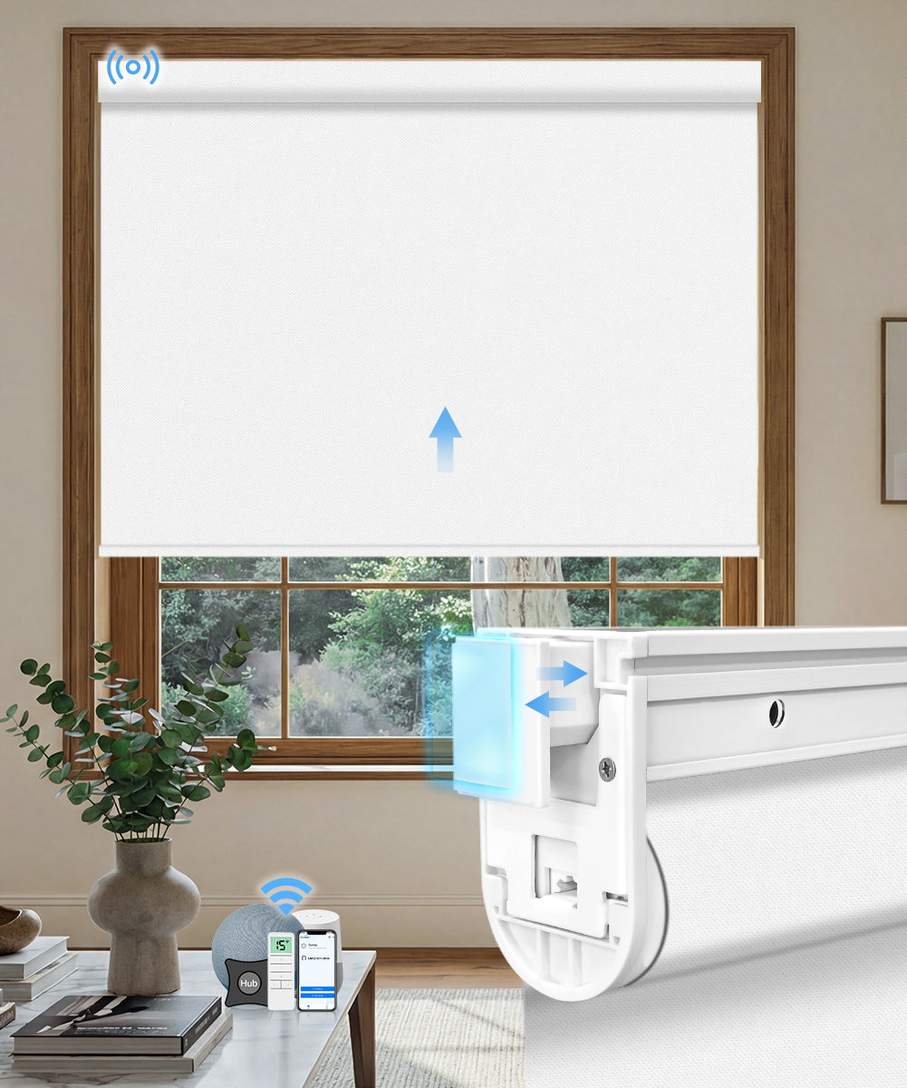 No-Drill Motorized Blackout Roller Shades