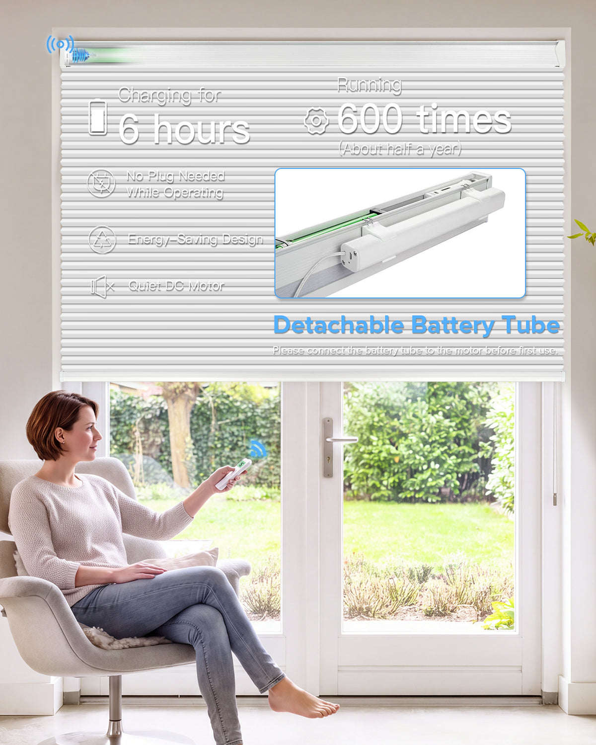 Motorised Blackout Cellular Blind