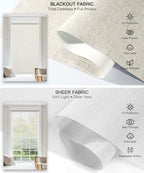 Manual Corded Dual Roller Shades, Blackout & Sheer, Custom Size
