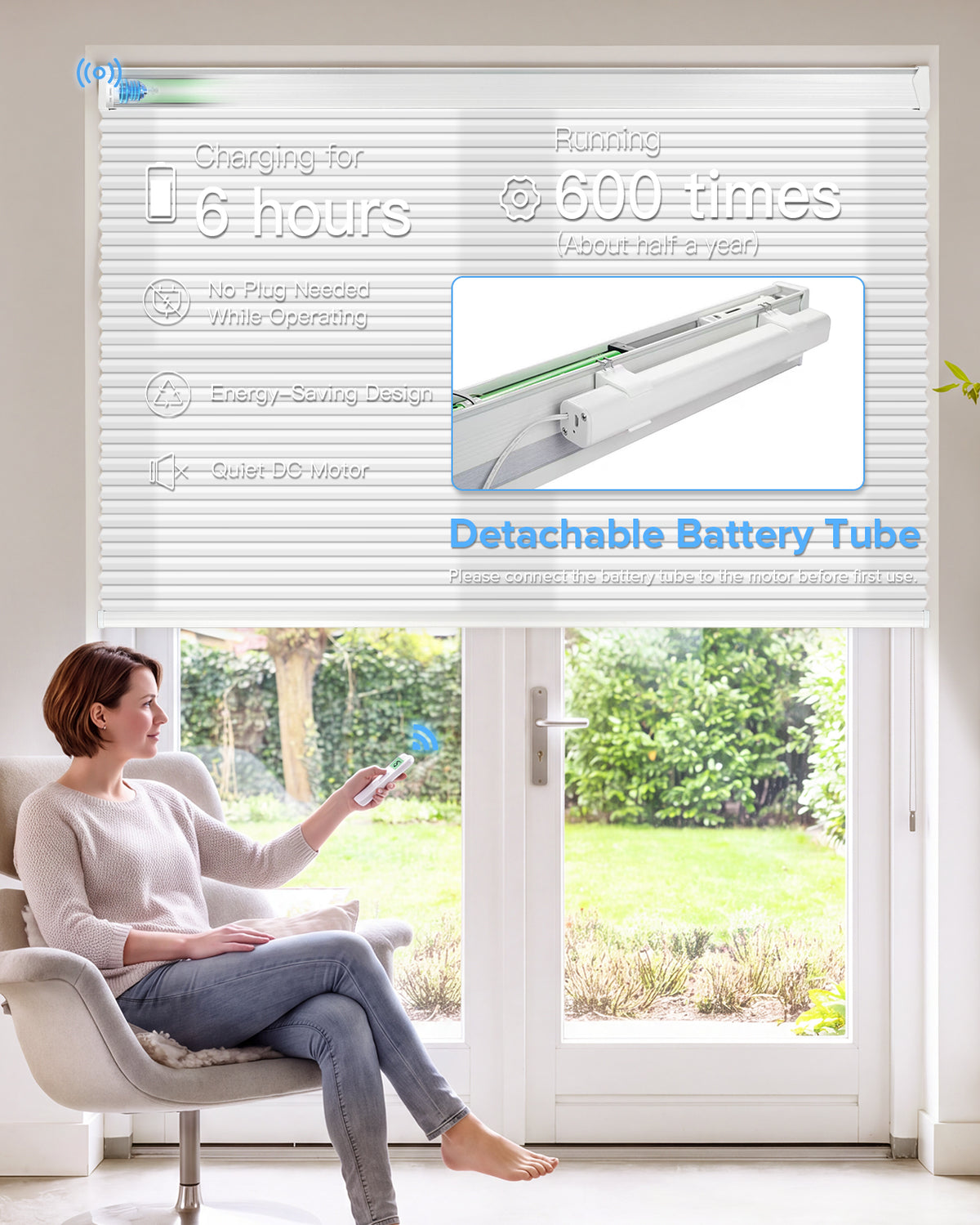 Motorised Light Filtering Cellular Blind