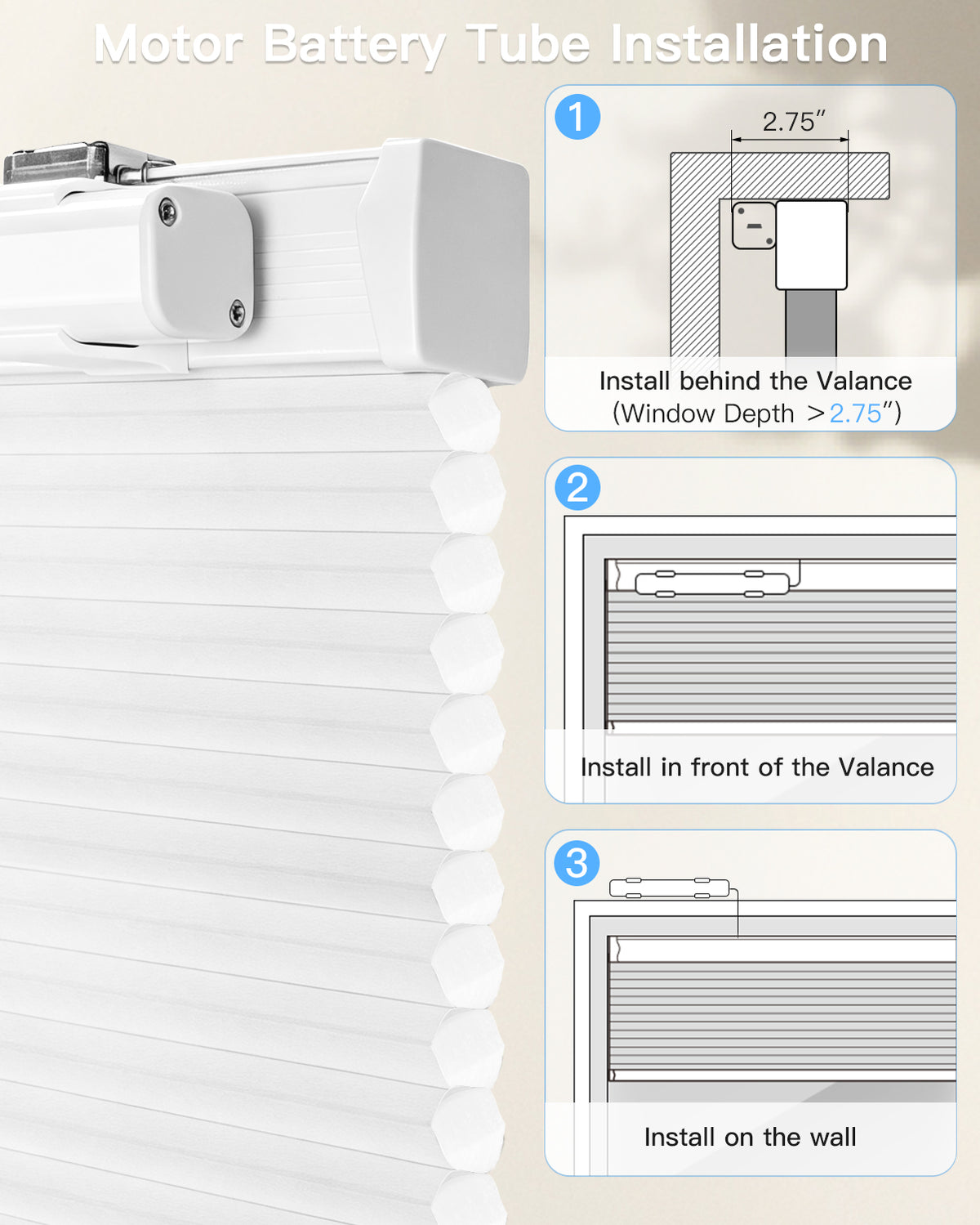 Motorised Light Filtering Cellular Blind