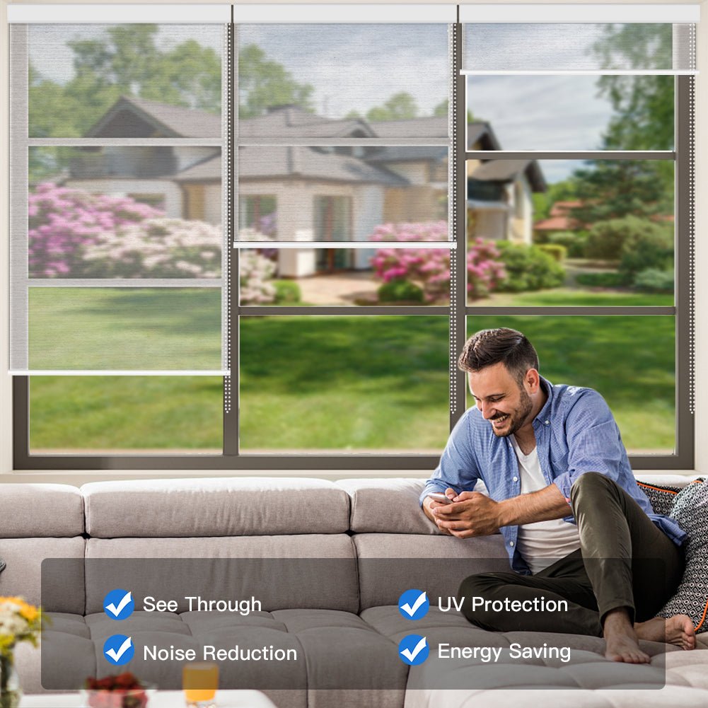 Manual Corded Light Filtering Roller Shades - Sheer White - Tokblind official