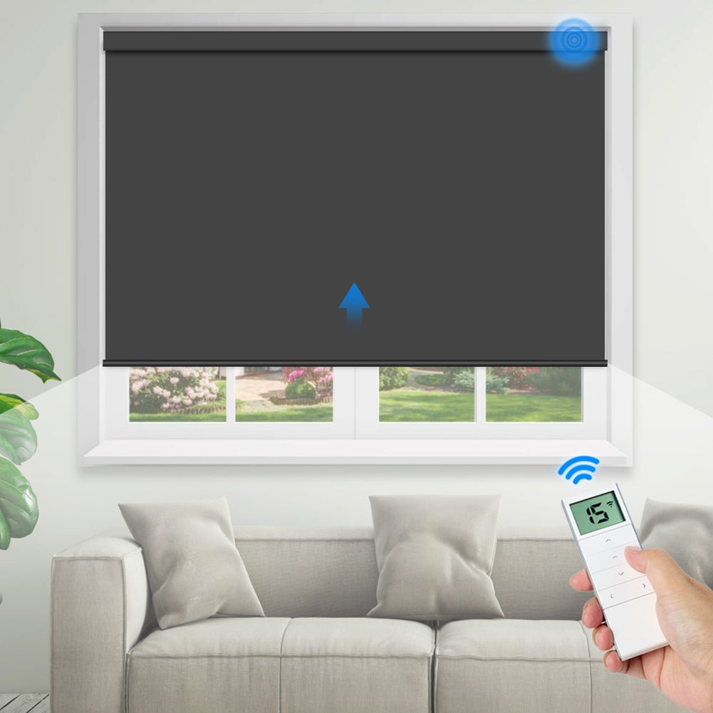 Motorized Blackout Roller Shade - Vinyl Fabric - Tokblind official