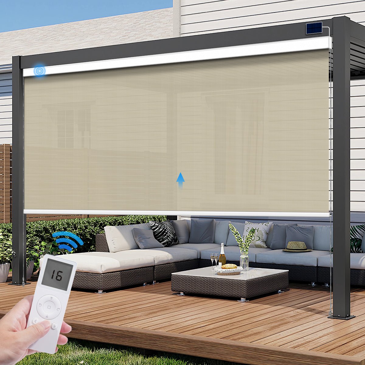 Motorized Outdoor Roller Shade - Tokblind official