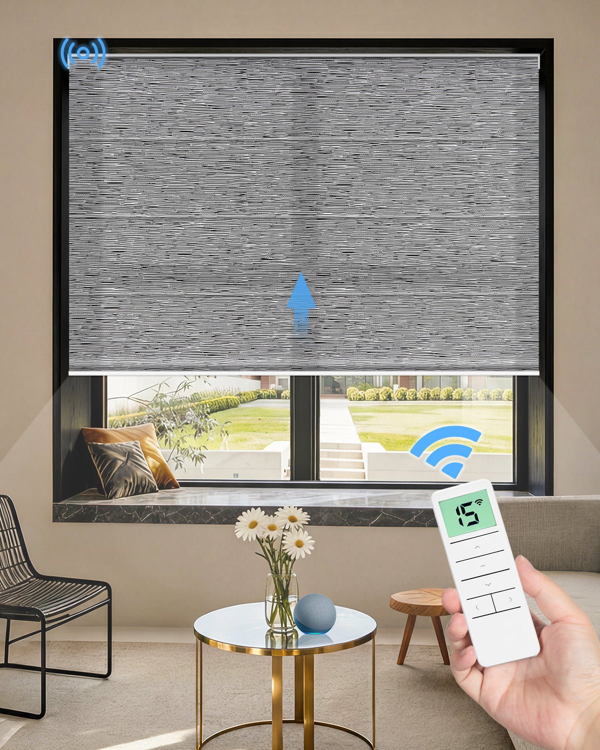 Motorized Roman Shades – Light Filtering, Customizable - Tokblind