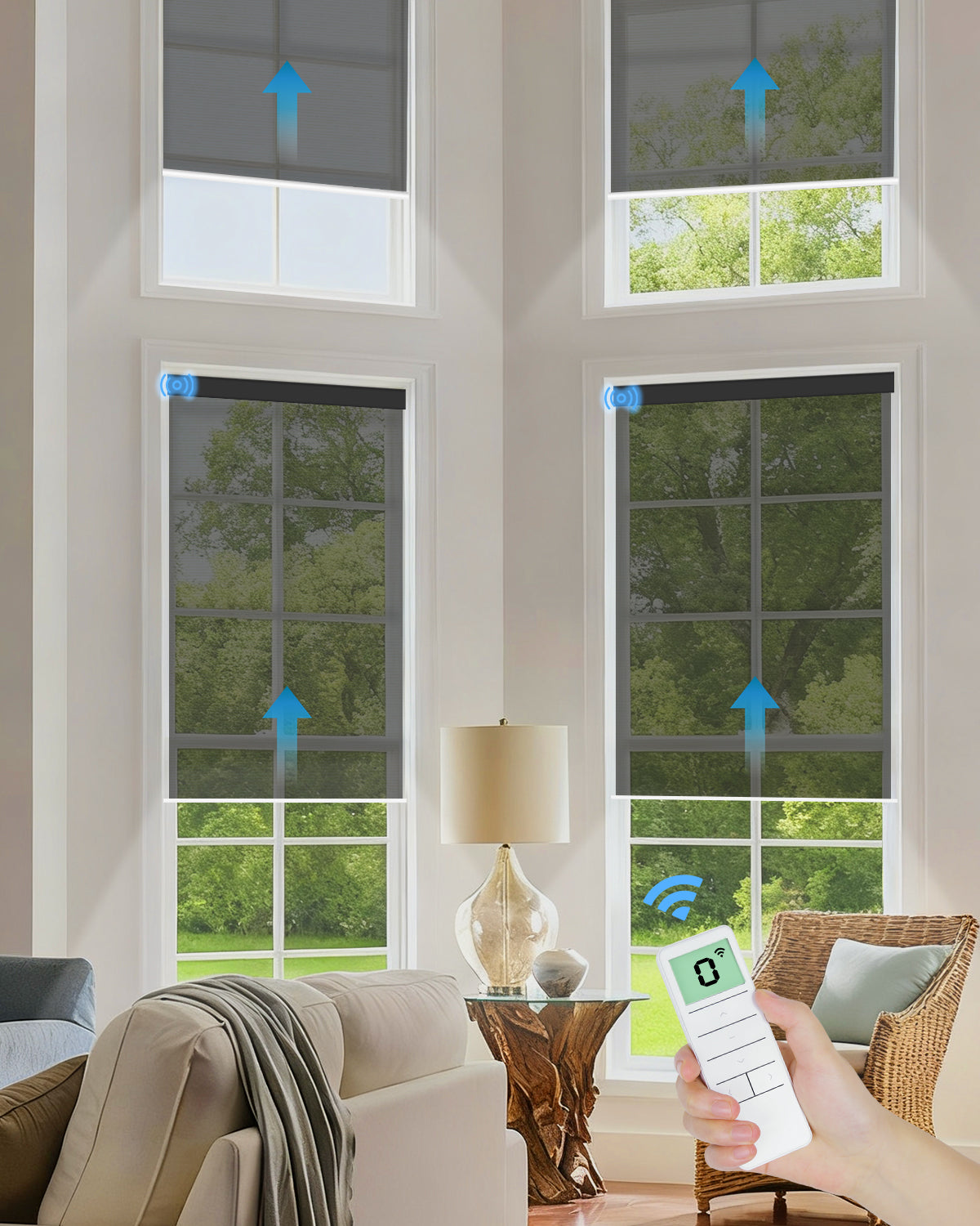 Motorised Light Filtering Roller Blinds – Sheer White
