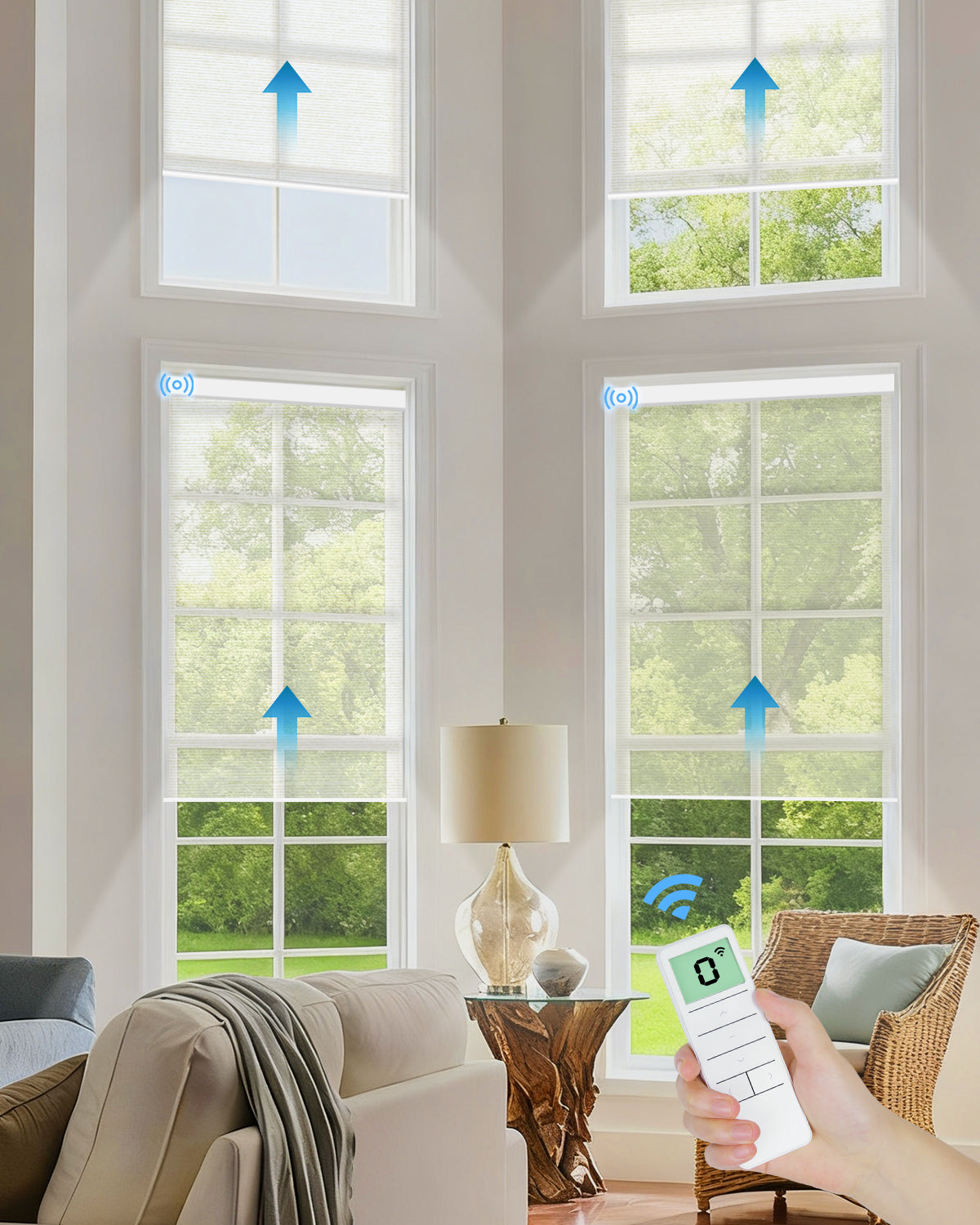 Motorised Light Filtering Roller Blinds – Sheer White